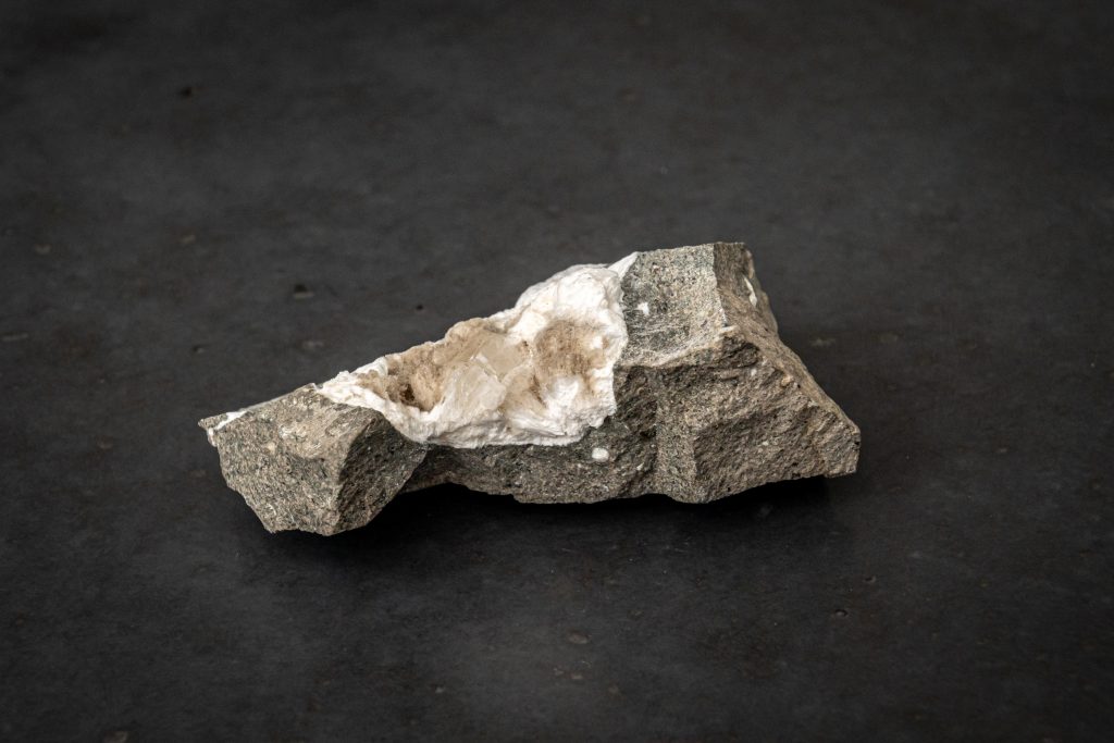 Rock containing natural asbestos